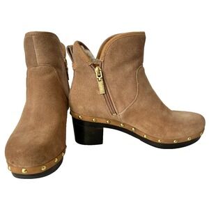 UGG Cam II Boot Womens Size 7 Suede Sheepskin Clog Ankle Platform Chestnut NWOB